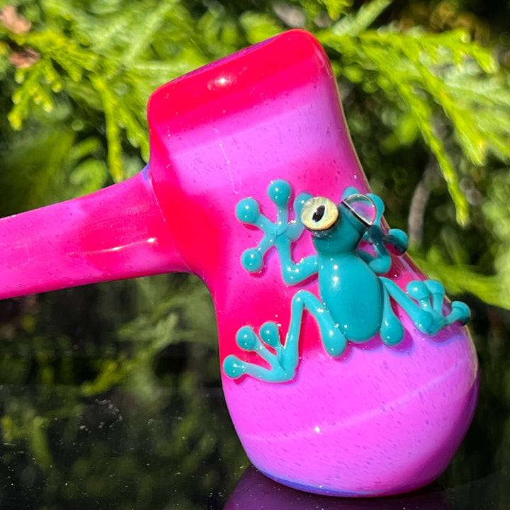 Hot Pink Frog Hammer Glass Pipe Beezy Glass   