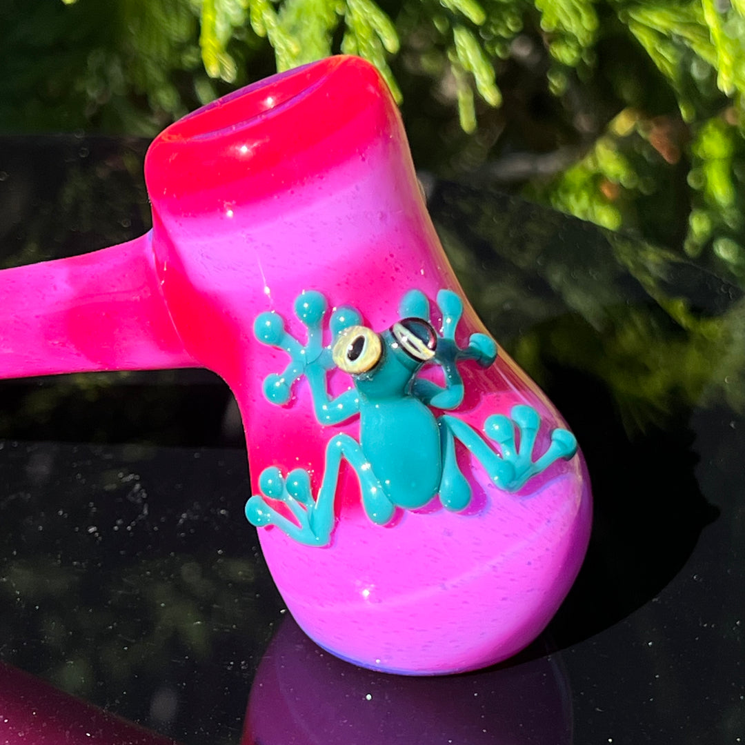 Hot Pink Frog Hammer Glass Pipe Beezy Glass   