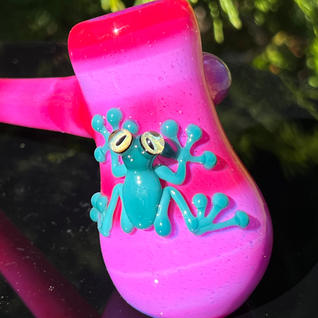 Hot Pink Frog Hammer Glass Pipe Beezy Glass   