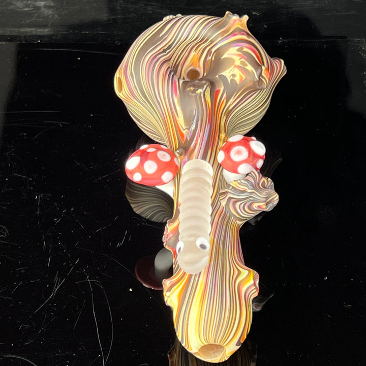 Wood Grain Caterpillar Shroom Branch Pipe Glass Pipe Wazoo Glass