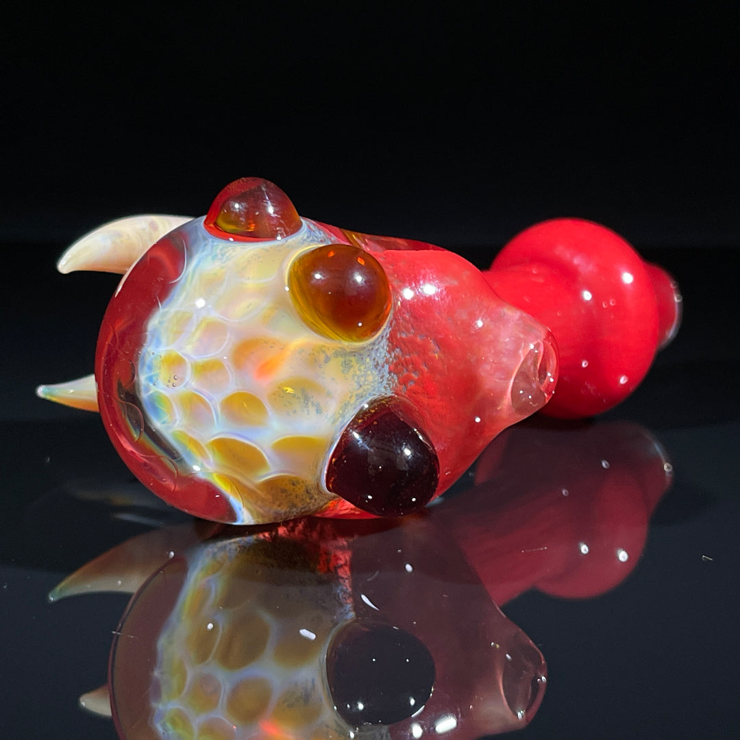 Horned Frit Honeycomb Spoon Glass Pipe Catfish Glass