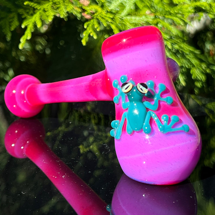 Hot Pink Frog Hammer Glass Pipe Beezy Glass   