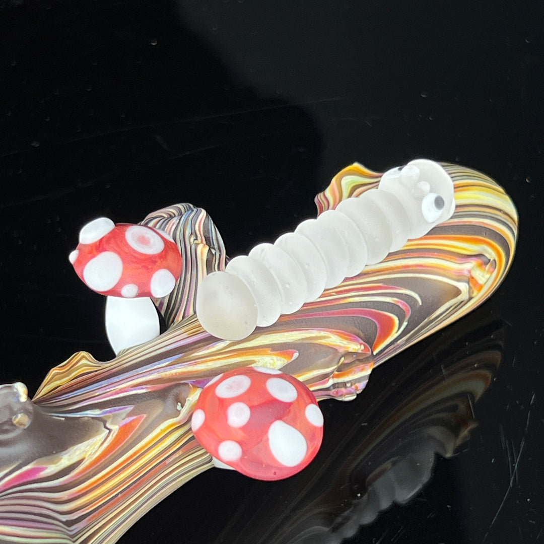 Wood Grain Caterpillar Shroom Branch Pipe Glass Pipe Wazoo Glass