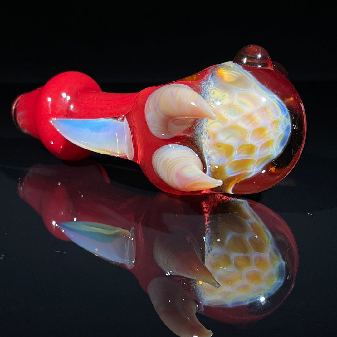 Horned Frit Honeycomb Spoon Glass Pipe Catfish Glass