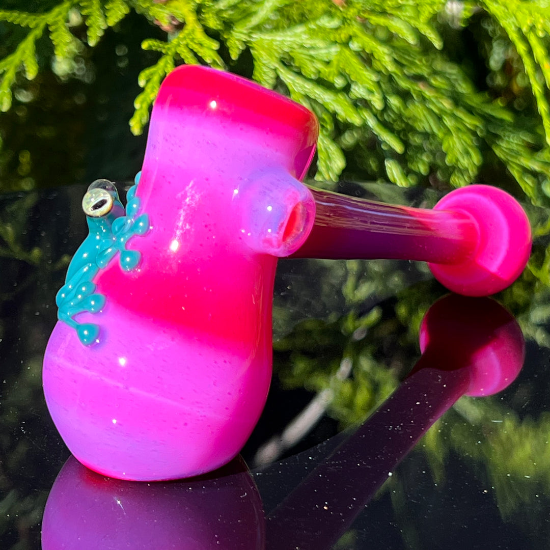 Hot Pink Frog Hammer Glass Pipe Beezy Glass   