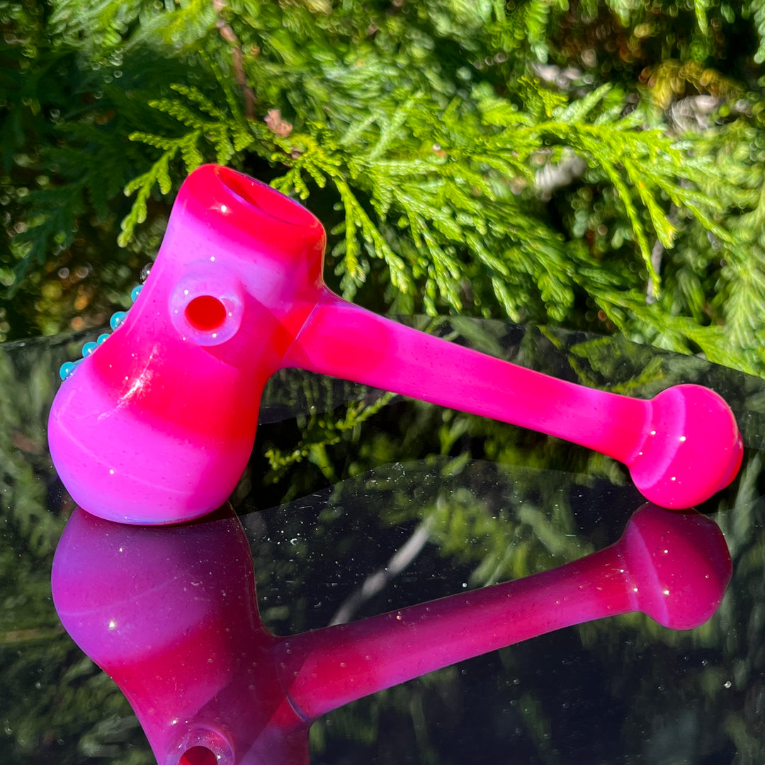 Hot Pink Frog Hammer Glass Pipe Beezy Glass   