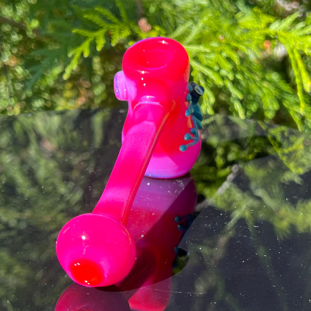 Hot Pink Frog Hammer Glass Pipe Beezy Glass   