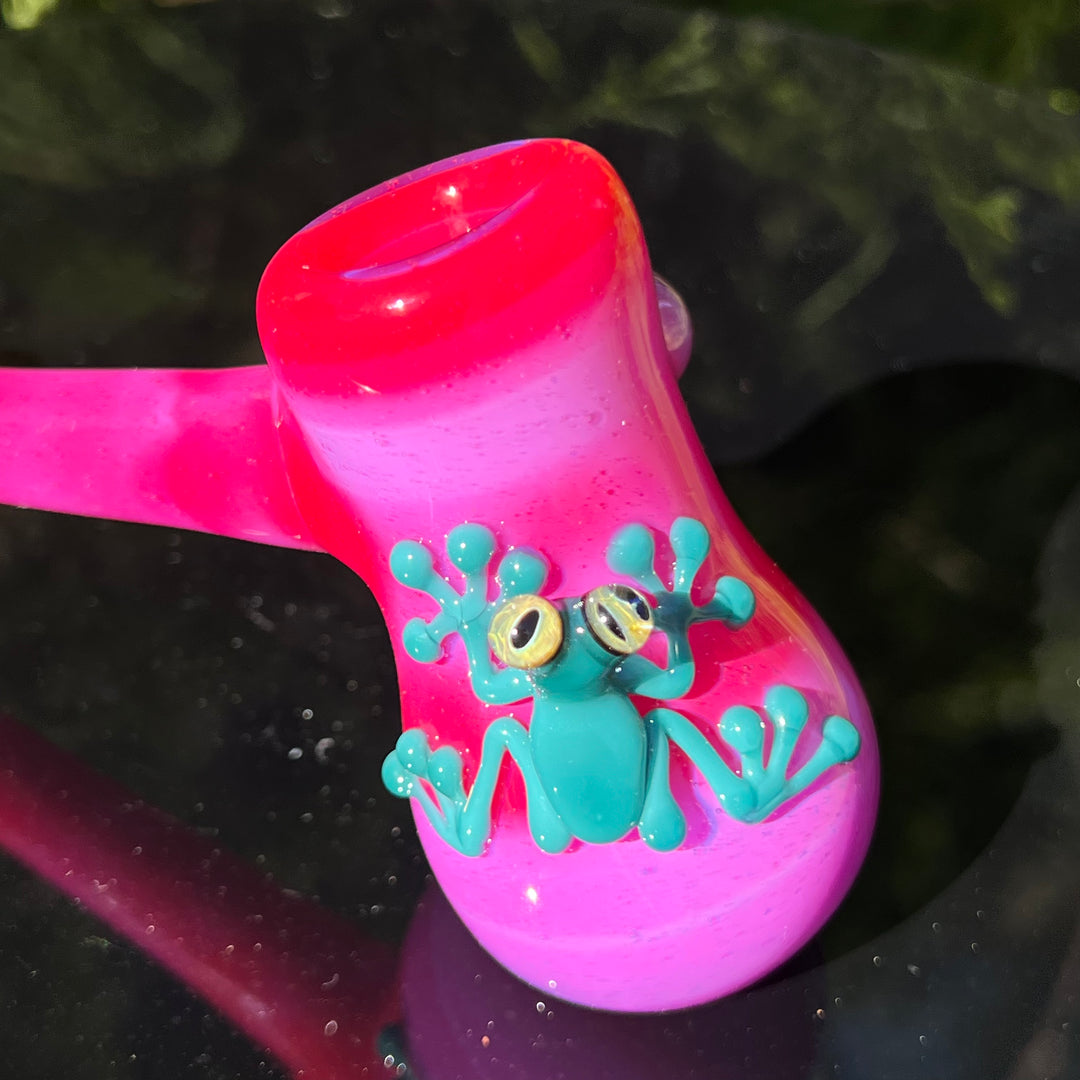 Hot Pink Frog Hammer Glass Pipe Beezy Glass   