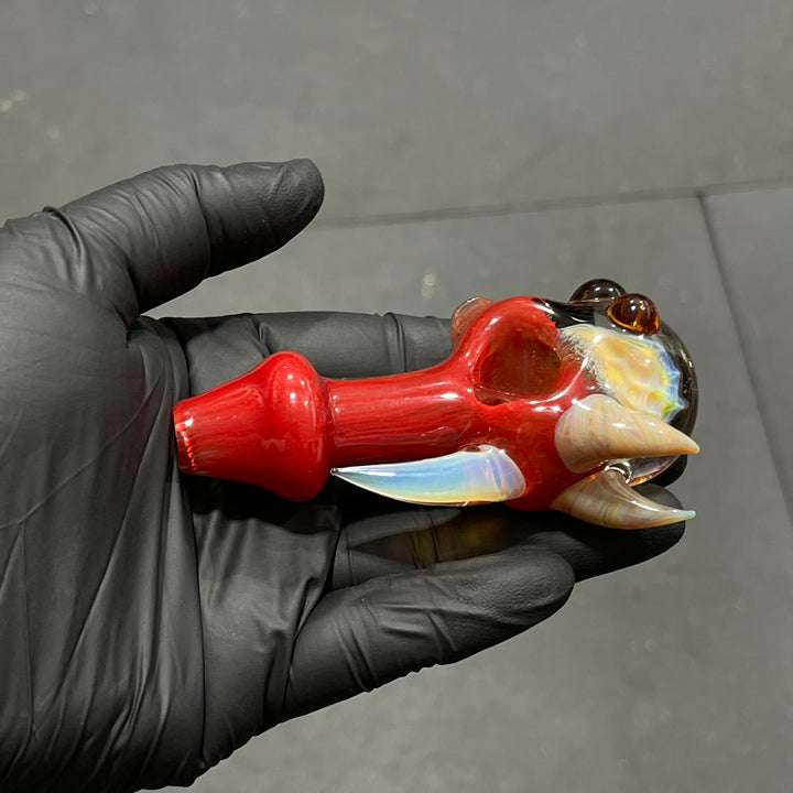 Horned Frit Honeycomb Spoon Glass Pipe Catfish Glass