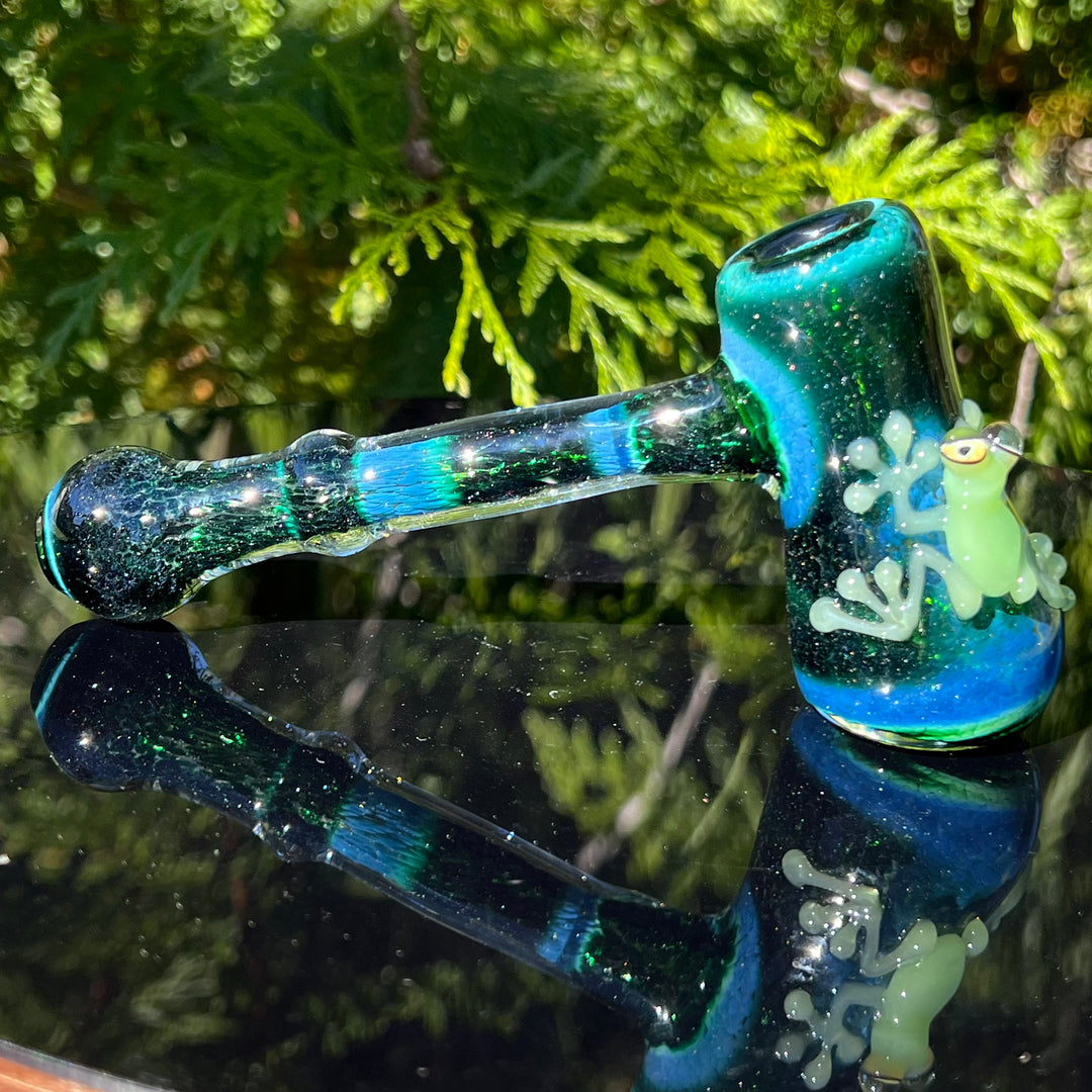 Exp Green Frog Bubbler Glass Pipe Beezy Glass   