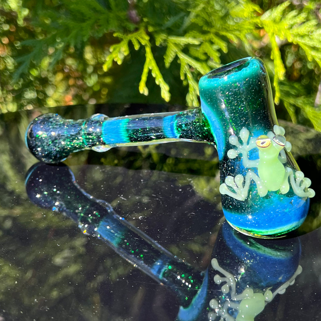 Exp Green Frog Bubbler Glass Pipe Beezy Glass   