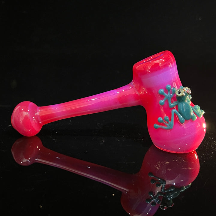 Hot Pink Frog Hammer Glass Pipe Beezy Glass   