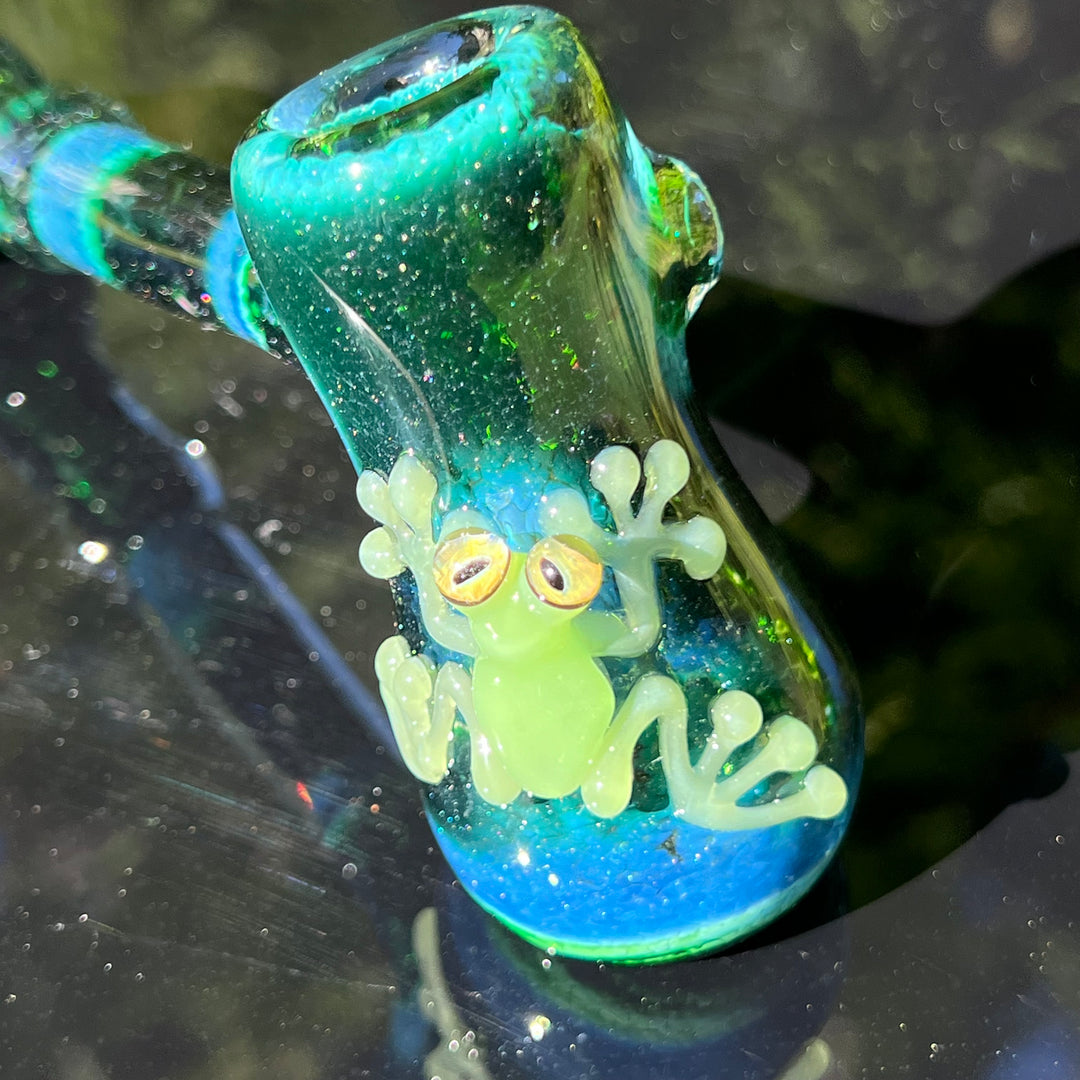 Exp Green Frog Bubbler Glass Pipe Beezy Glass   