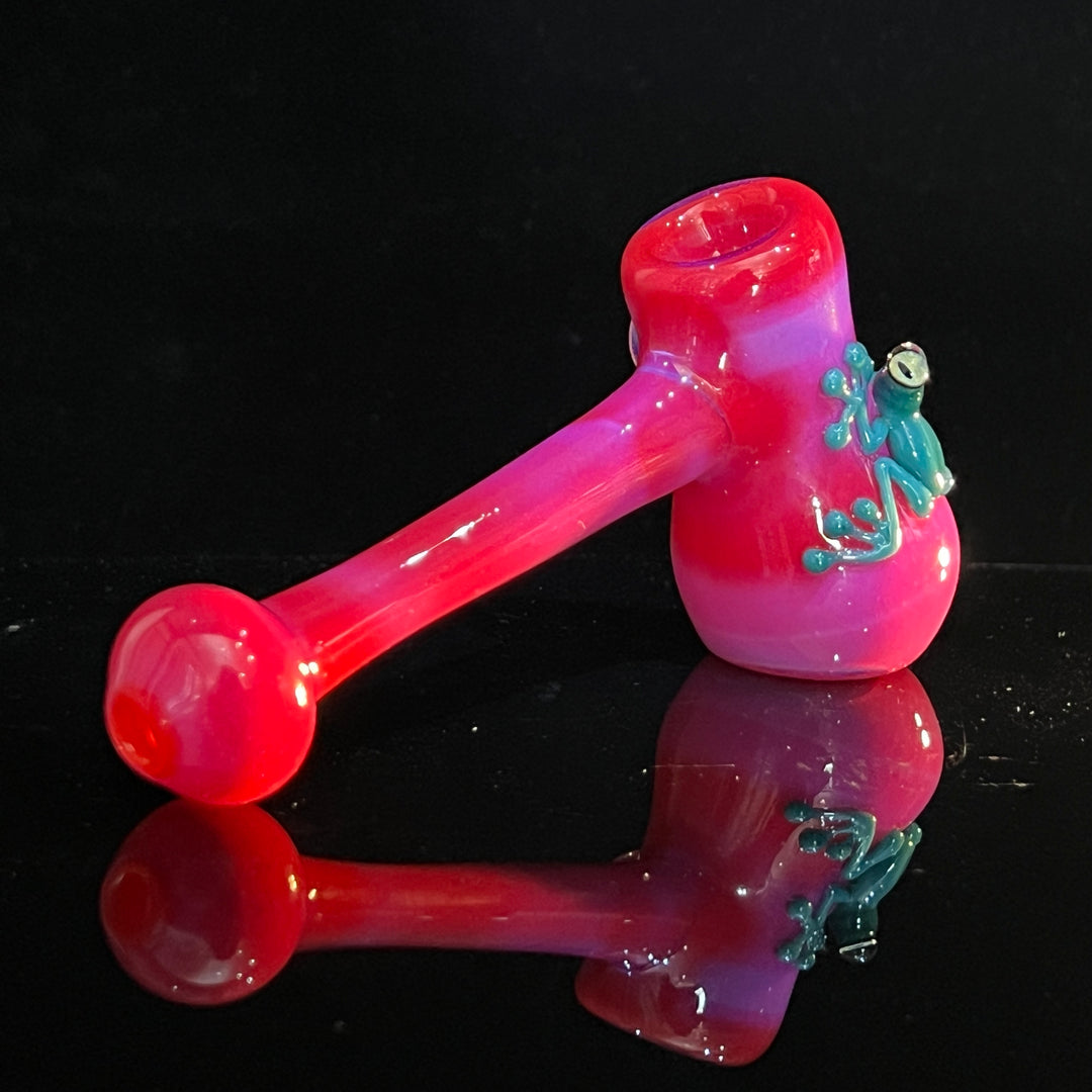 Hot Pink Frog Hammer Glass Pipe Beezy Glass   