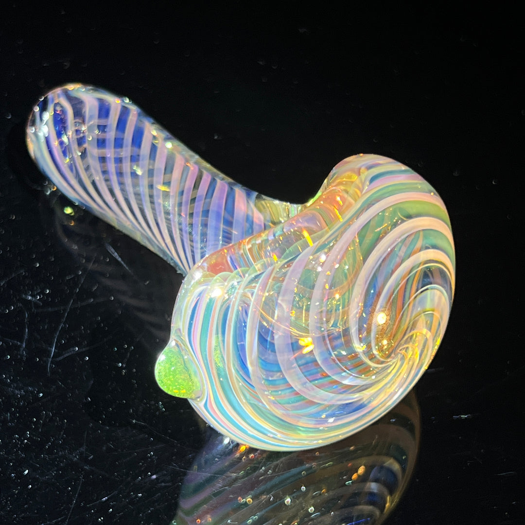 Thick Fume Pipe Green Slyme Marble Glass Pipe Chuck Glass   