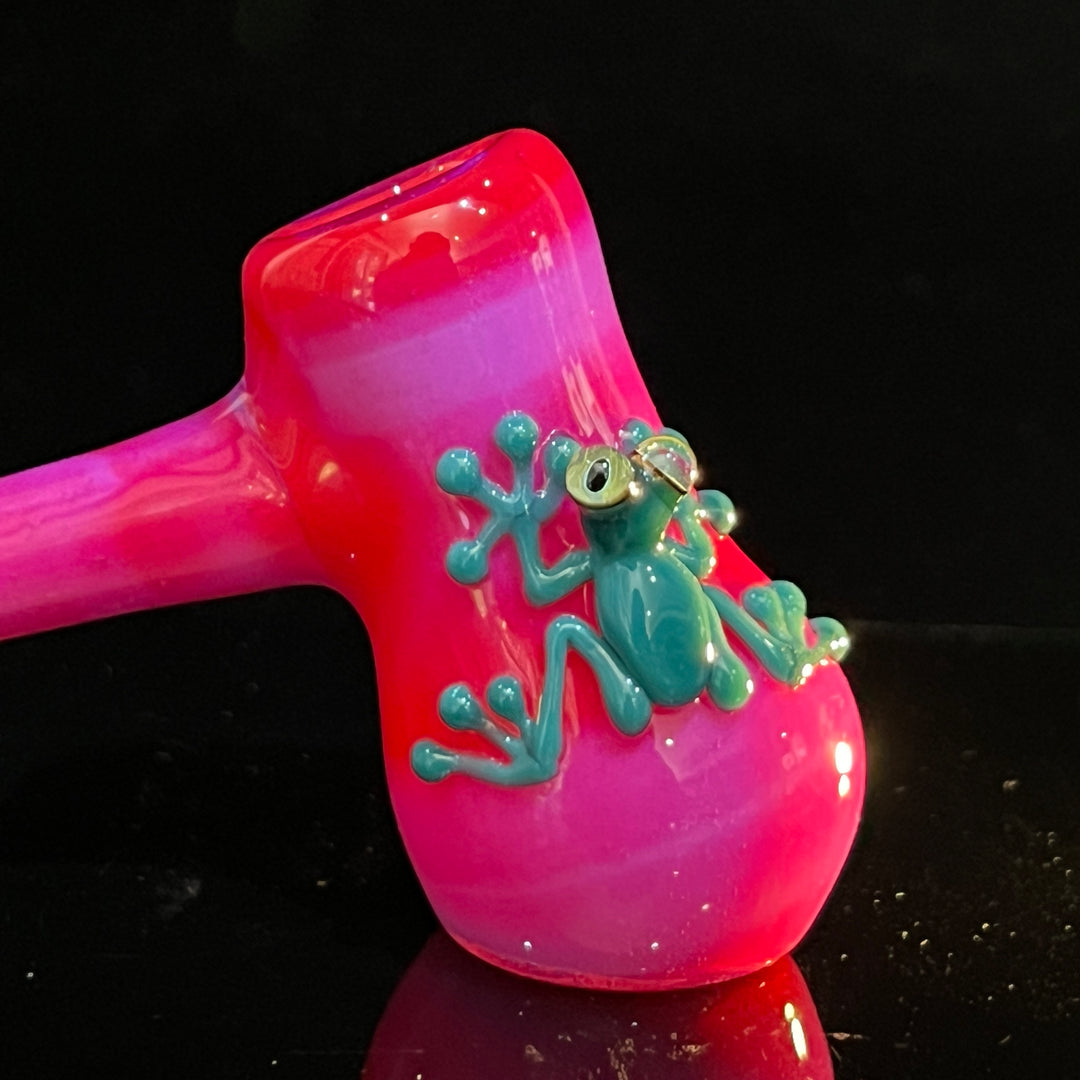 Hot Pink Frog Hammer Glass Pipe Beezy Glass   