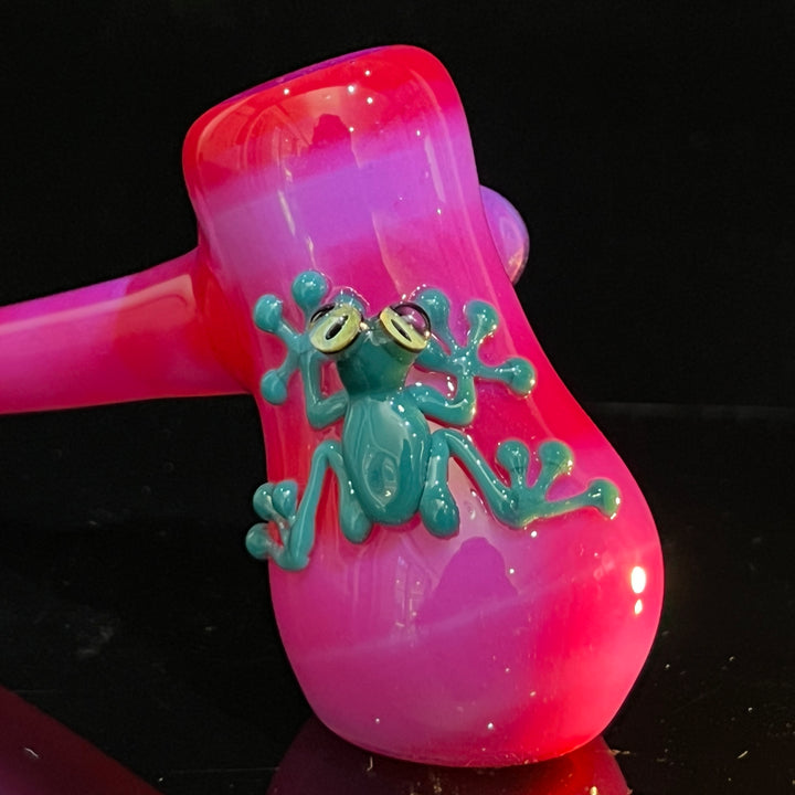 Hot Pink Frog Hammer Glass Pipe Beezy Glass   