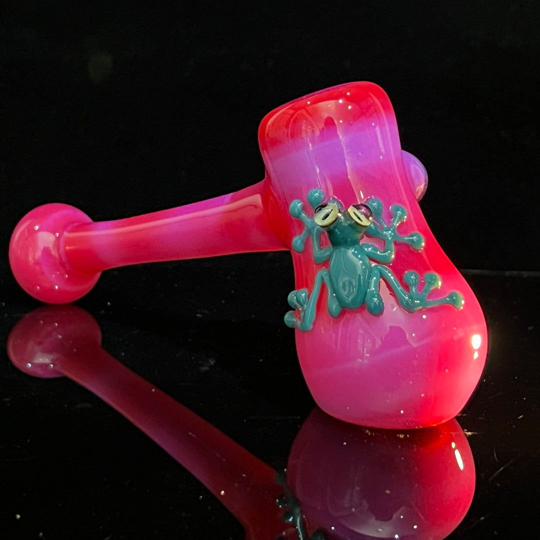 Hot Pink Frog Hammer Glass Pipe Beezy Glass   