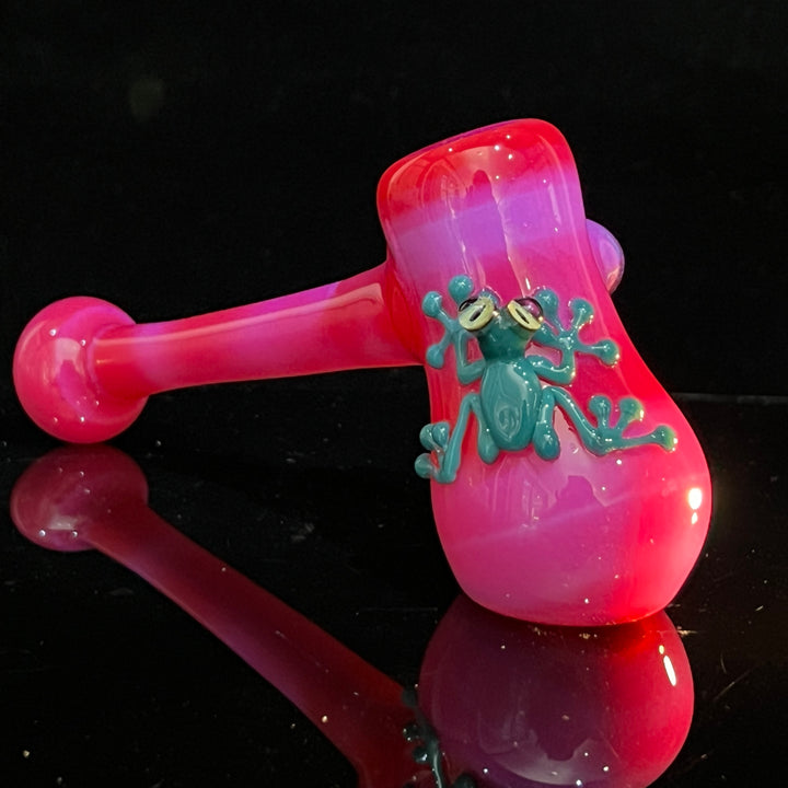 Hot Pink Frog Hammer Glass Pipe Beezy Glass   