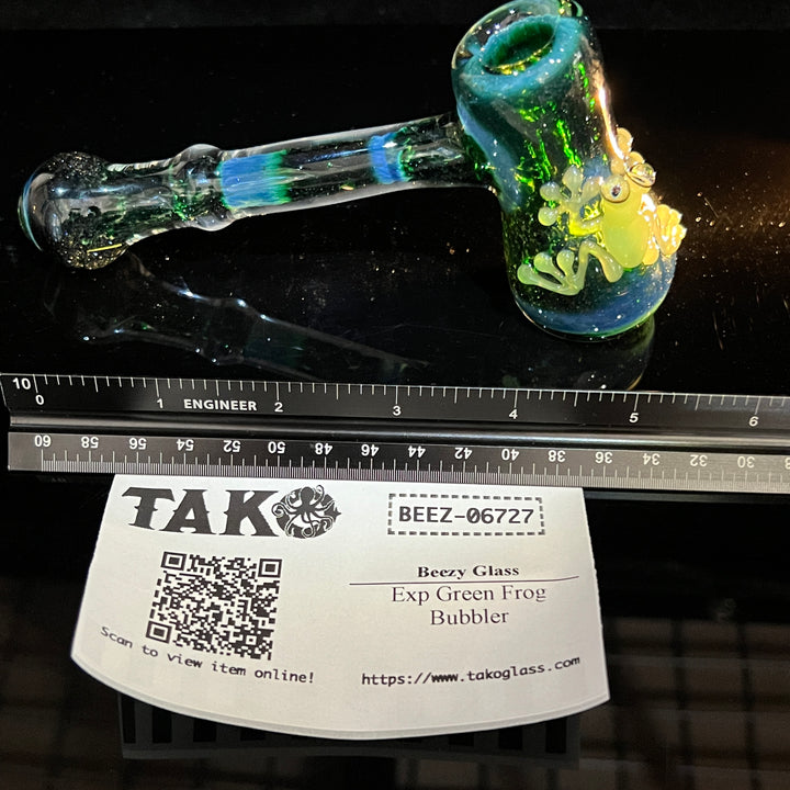 Exp Green Frog Bubbler Glass Pipe Beezy Glass   