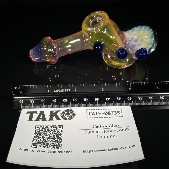 Fumed Honeycomb Hammer Glass Pipe Catfish Glass