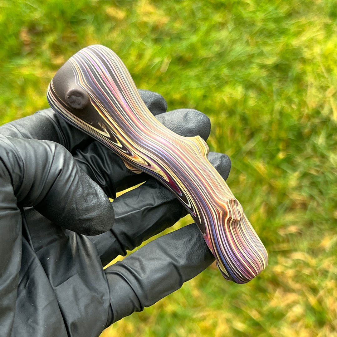 Wood Grain Chillum Glass Pipe Wazoo Glass