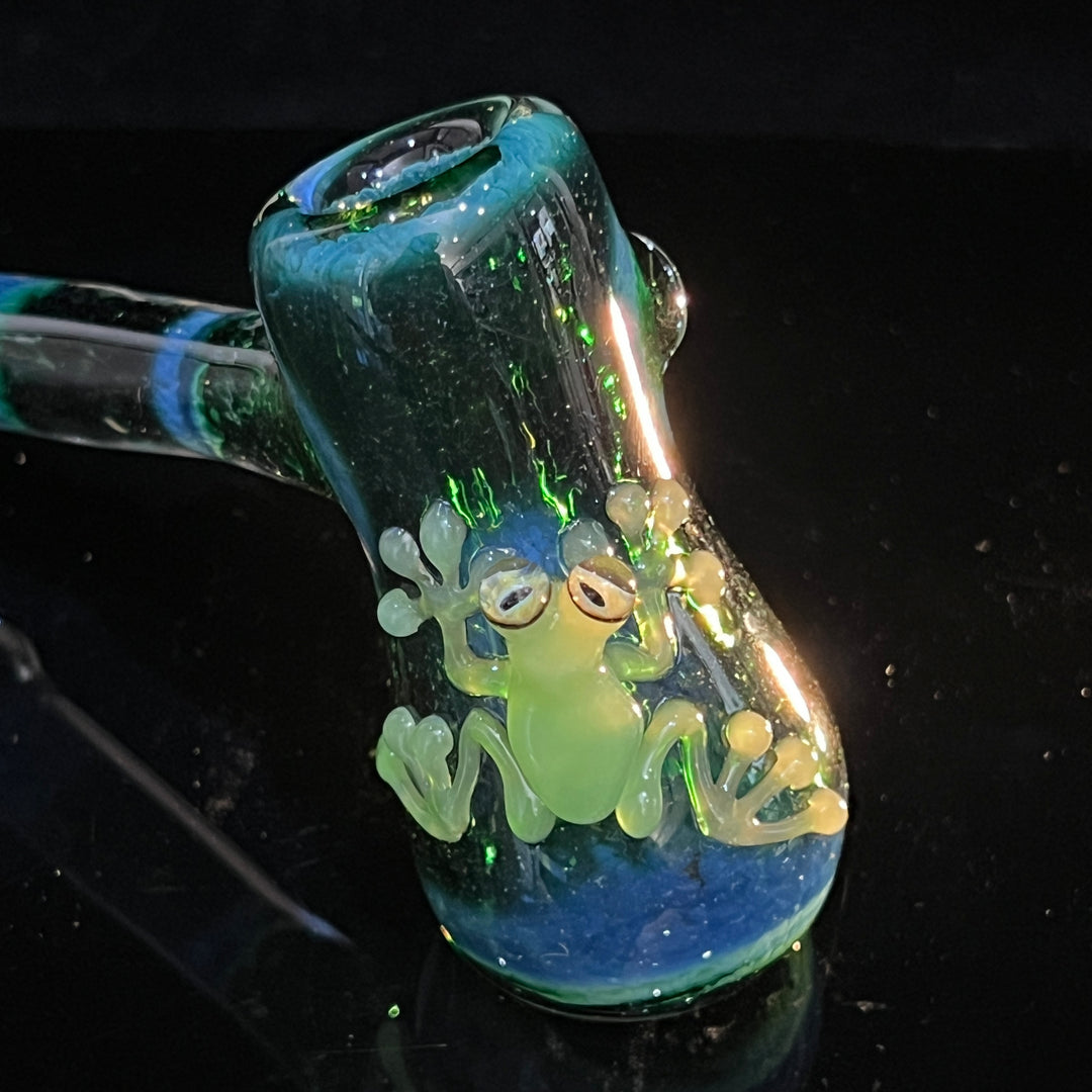 Exp Green Frog Bubbler Glass Pipe Beezy Glass   