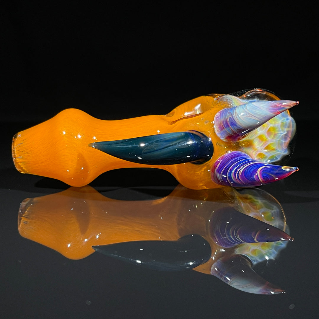 Horned Frit Honeycomb Spoon Glass Pipe Catfish Glass