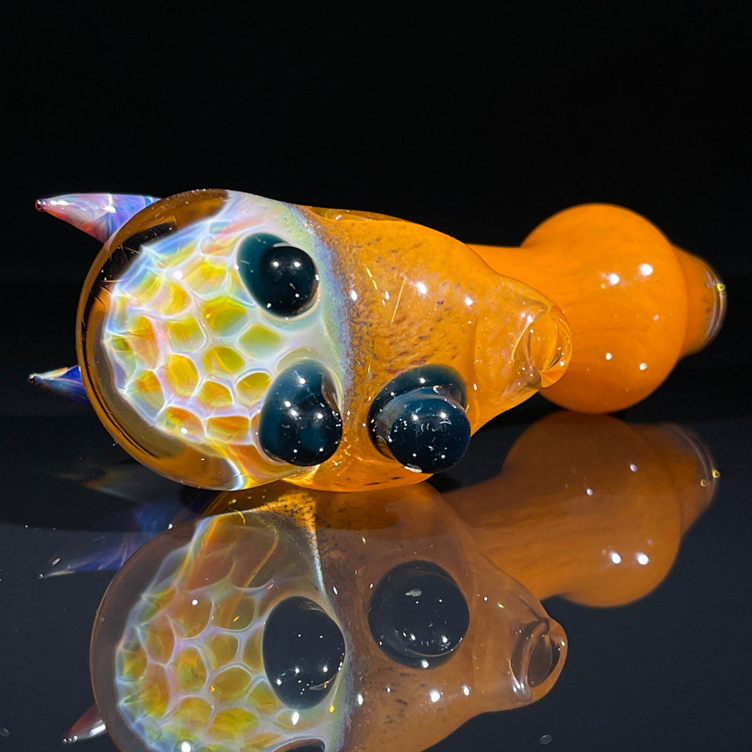 Horned Frit Honeycomb Spoon Glass Pipe Catfish Glass