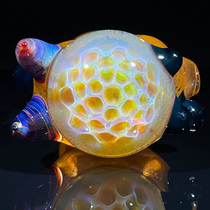 Horned Frit Honeycomb Spoon Glass Pipe Catfish Glass