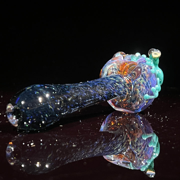 Fancy Magic Mushroom Green Frog Spoon Glass Pipe Beezy Glass