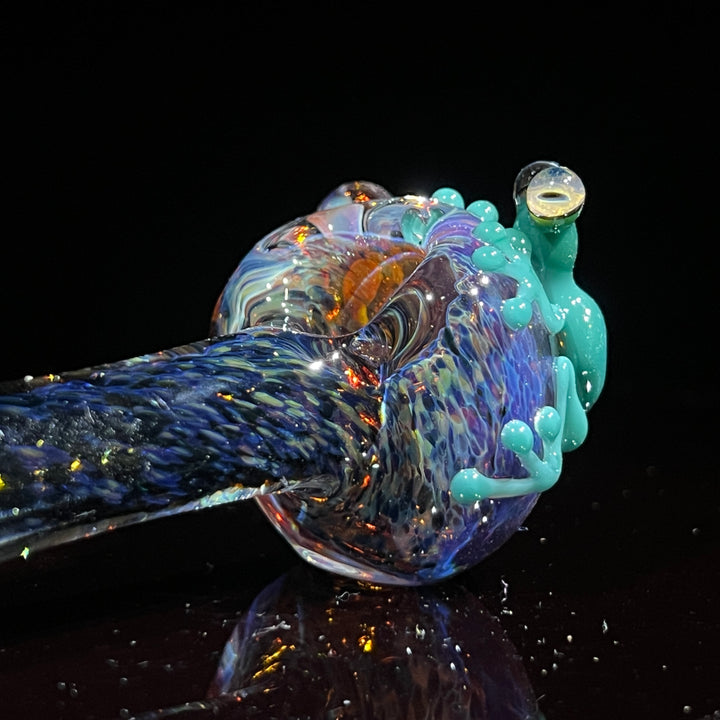 Fancy Magic Mushroom Green Frog Spoon Glass Pipe Beezy Glass