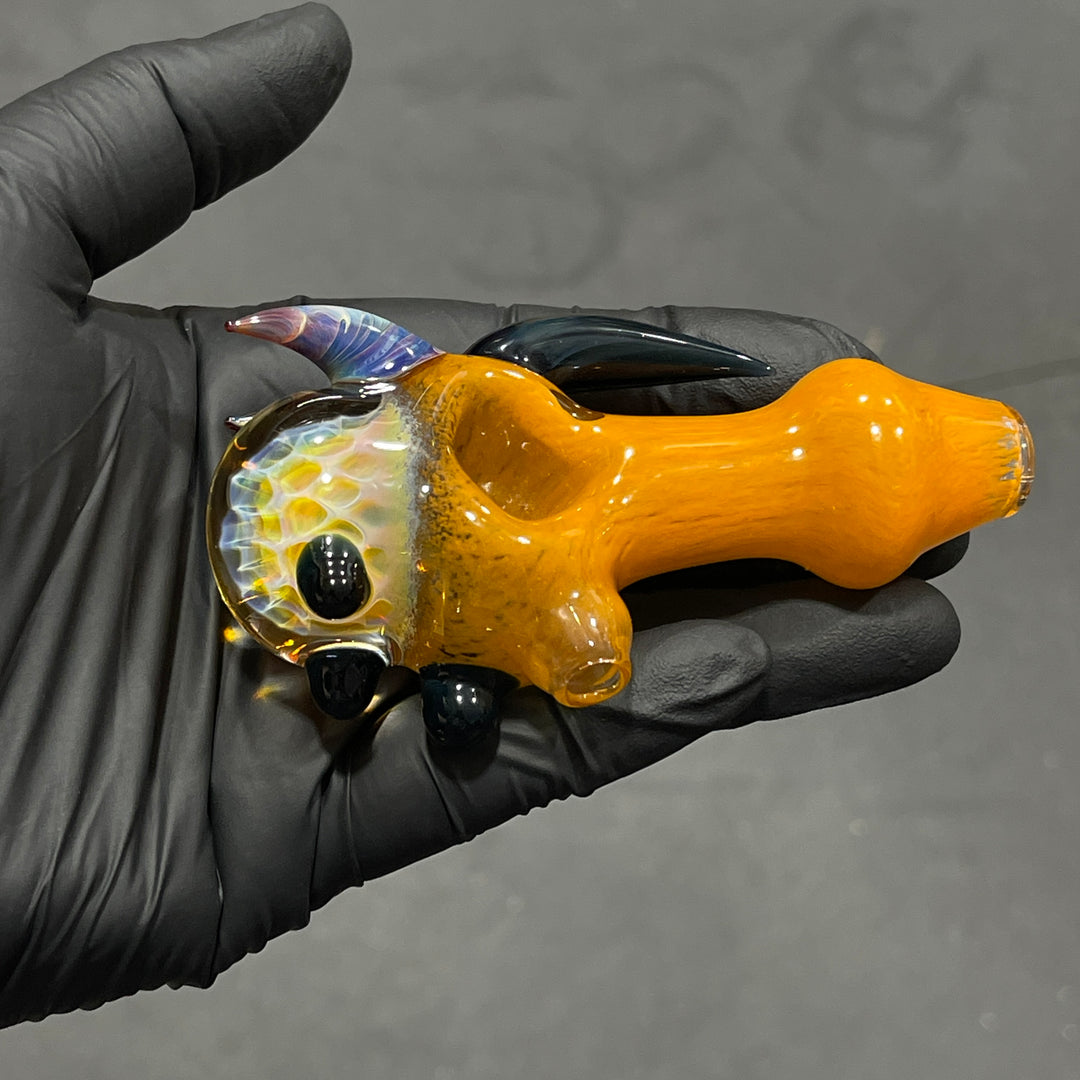 Horned Frit Honeycomb Spoon Glass Pipe Catfish Glass