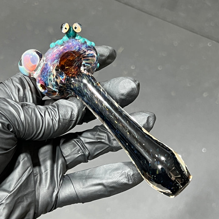 Fancy Magic Mushroom Green Frog Spoon Glass Pipe Beezy Glass