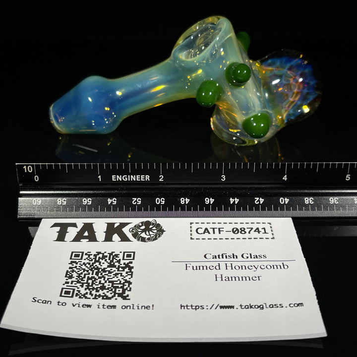 Fumed Honeycomb Hammer Glass Pipe Catfish Glass