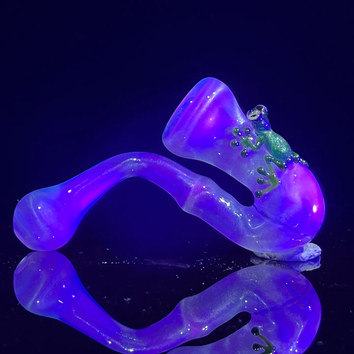 UV Green Frog Sherlock Glass Pipe Beezy Glass