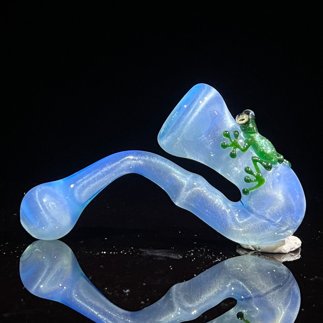 UV Green Frog Sherlock Glass Pipe Beezy Glass