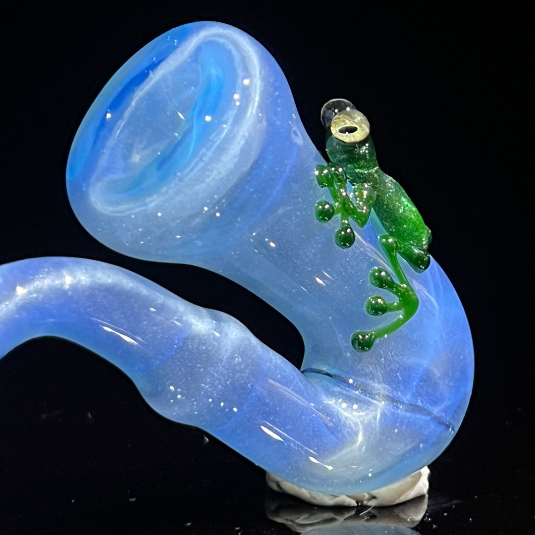 UV Green Frog Sherlock Glass Pipe Beezy Glass