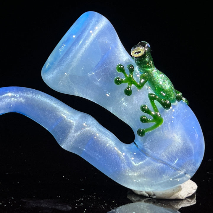 UV Green Frog Sherlock Glass Pipe Beezy Glass