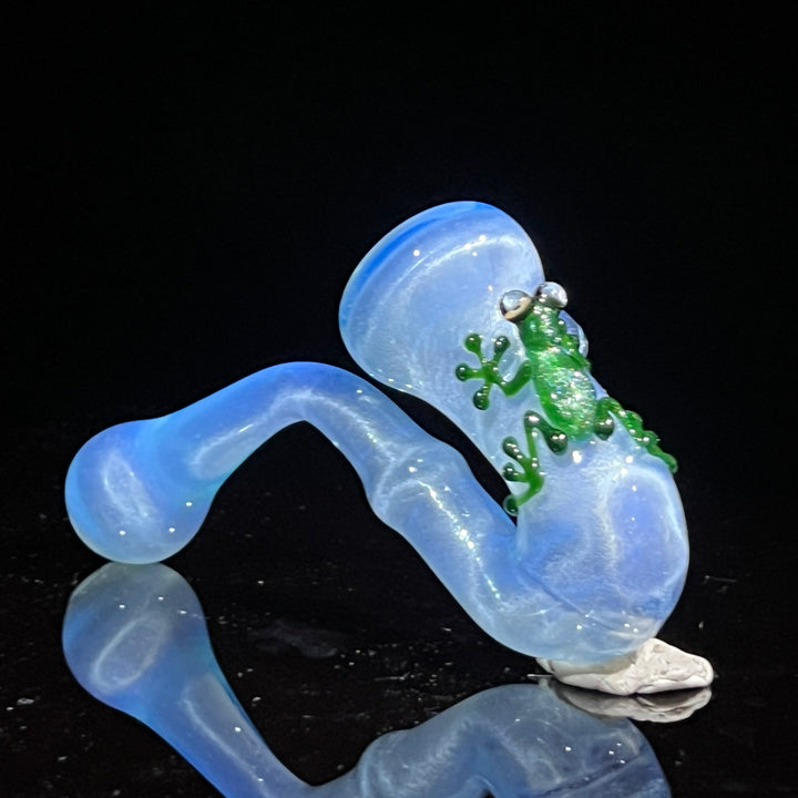 UV Green Frog Sherlock Glass Pipe Beezy Glass