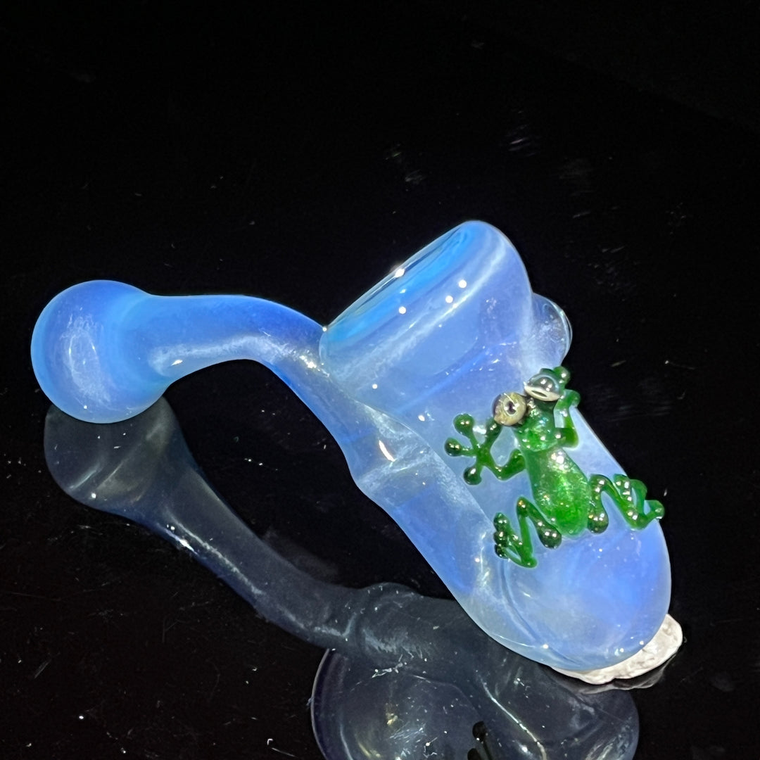 UV Green Frog Sherlock Glass Pipe Beezy Glass