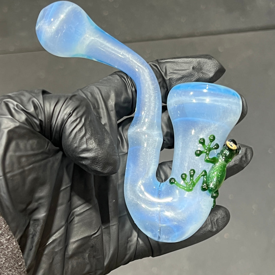 UV Green Frog Sherlock Glass Pipe Beezy Glass