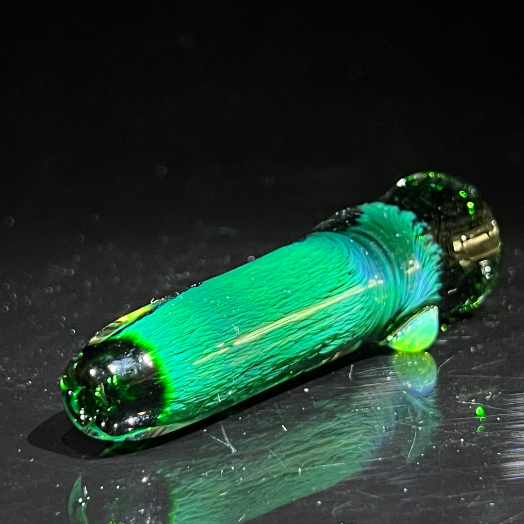 Thick Exp Green Chillum Glass Pipe Chuck Glass   