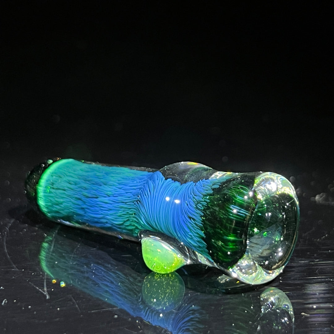 Thick Exp Green Chillum Glass Pipe Chuck Glass   