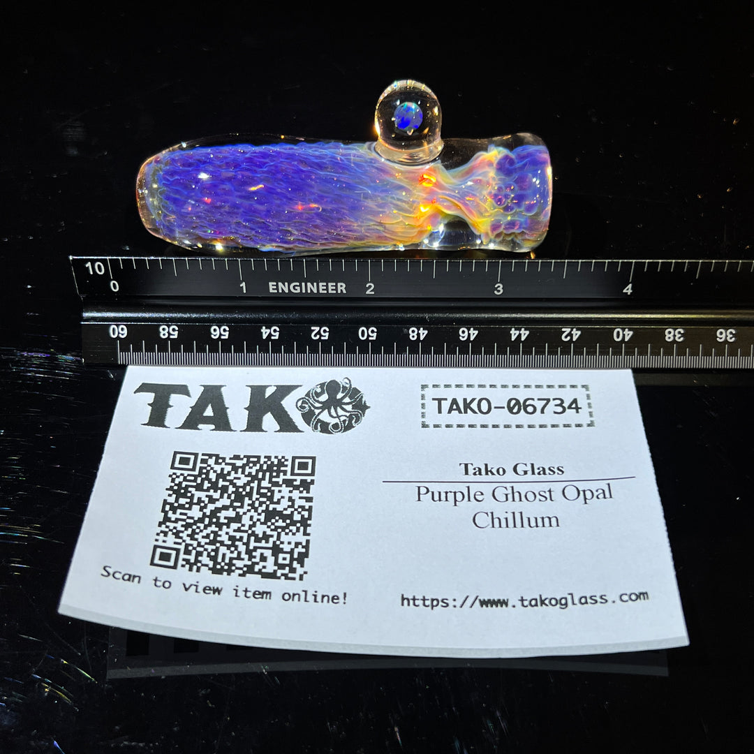 Purple Ghost Opal Chillum Glass Pipe Tako Glass   