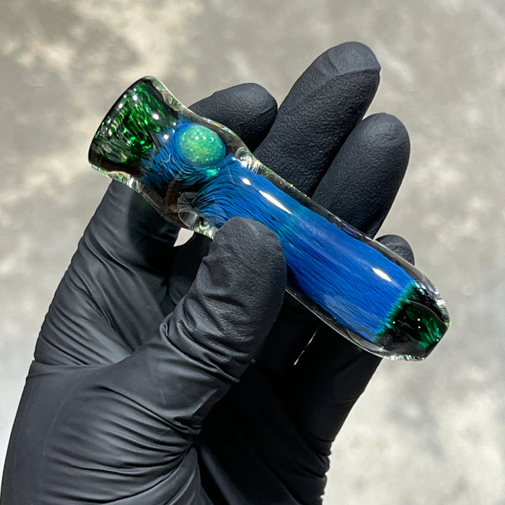 Thick Exp Green Chillum Glass Pipe Chuck Glass   