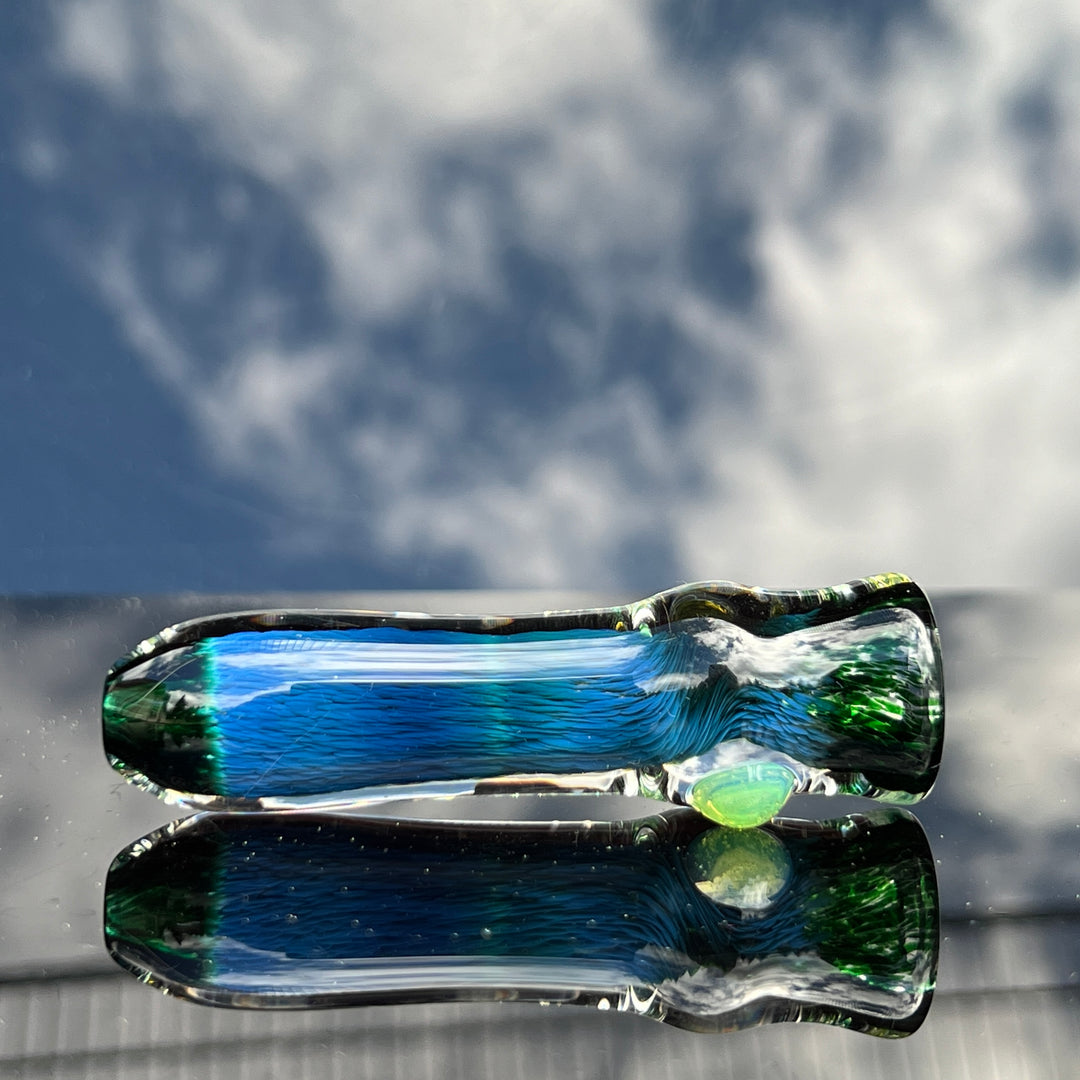 Thick Exp Green Chillum Glass Pipe Chuck Glass   