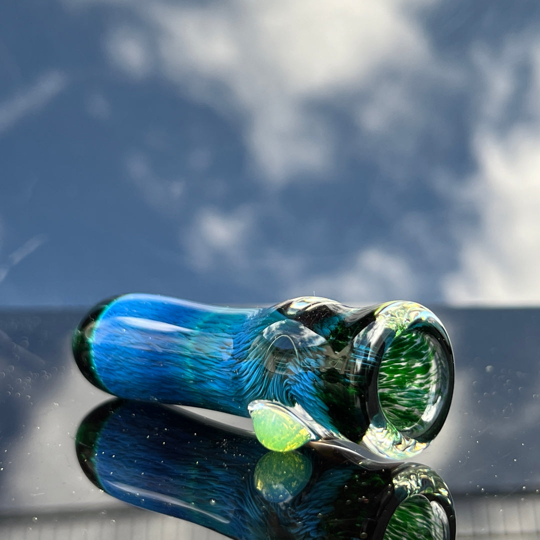 Thick Exp Green Chillum Glass Pipe Chuck Glass   