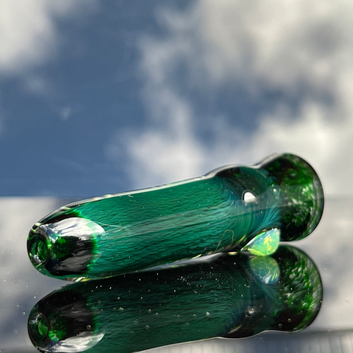 Thick Exp Green Chillum Glass Pipe Chuck Glass   