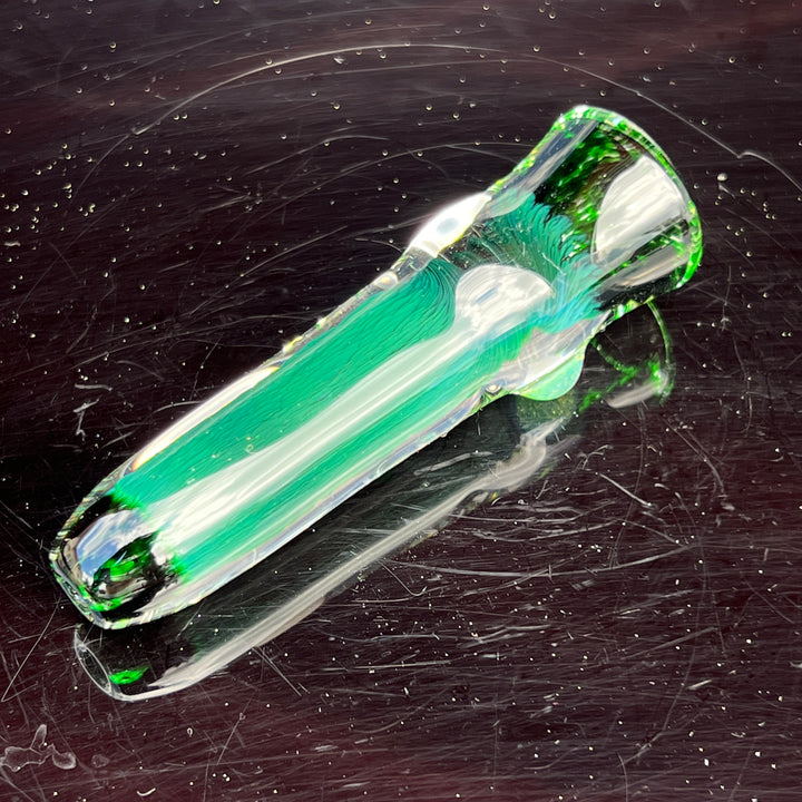 Thick Exp Green Chillum Glass Pipe Chuck Glass   